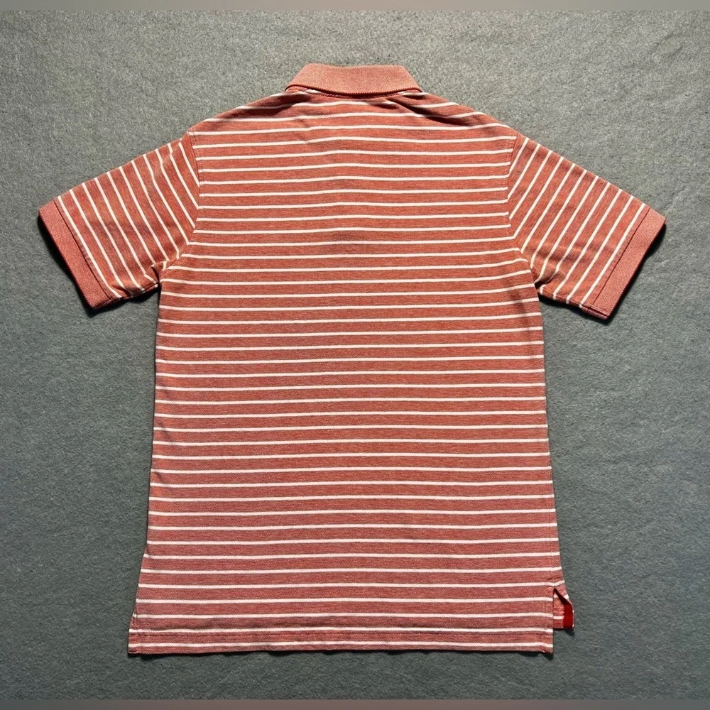 IZOD Polo Shirt Men’s Small Red White Striped Short Sleeve Cotton Casual